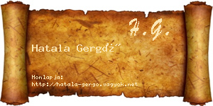 Hatala Gergő névjegykártya